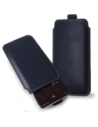 Skórzane etui wsuwane LURESKO LILLA XXXL wsuwka na telefon 6.5' - 6.9' (niebieski gładki biała nić)