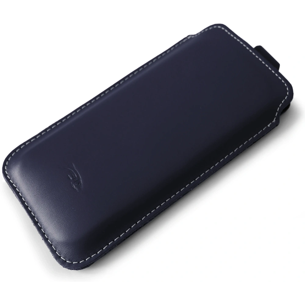 Skórzane etui wsuwane LURESKO LILLA XXXL wsuwka na telefon 6.5' - 6.9' (niebieski gładki biała nić)