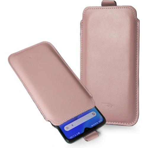 Buy LURESKO LILLA XXXL leather slip case slip for phone 6.5' - 6.9' (smooth pink with white thread) - LUR39 - {ean13} - Home Screen Store Europe