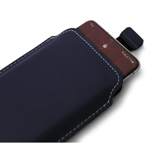 Buy LURESKO LILLA XXXL leather slipcase slipcase for phone 6.5' - 6.9' (blue smooth with white thread) - LUR38 - {ean13} - Home Screen Store Europe