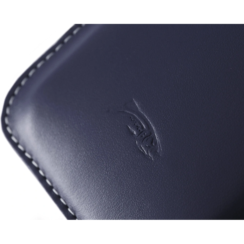 Skórzane etui wsuwane LURESKO LILLA XXXL wsuwka na telefon 6.5' - 6.9' (niebieski gładki biała nić)