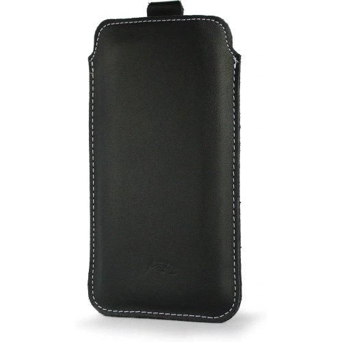 Buy LURESKO LILLA 4XL leather slipcase slip for a phone up to 7 inches, leather case (black smooth with white thread) - LUR40 - {ean13} - Home Screen Store Europe