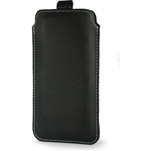 Buy LURESKO LILLA 4XL leather slipcase slip for a phone up to 7 inches, leather case (black smooth with white thread) - LUR40 - {ean13} - Home Screen Store Europe