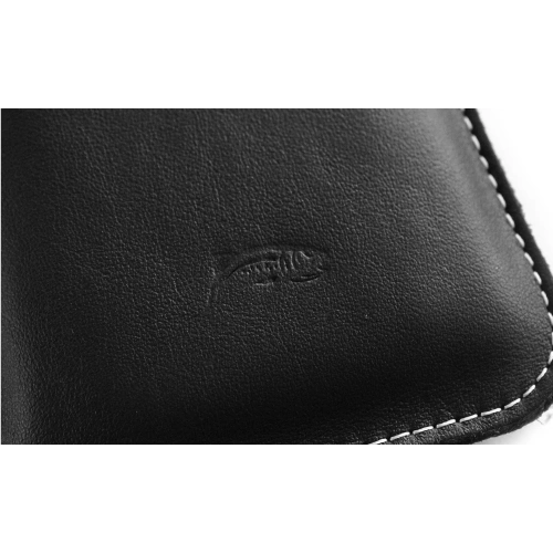 Buy LURESKO LILLA 4XL leather slipcase slip for a phone up to 7 inches, leather case (black smooth with white thread) - LUR40 - {ean13} - Home Screen Store Europe