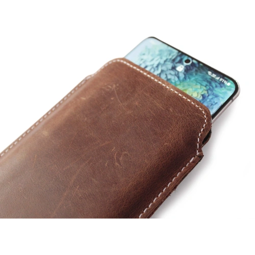 Kup LURESKO LILLA 4XL husă din piele, tip slip case, pentru un telefon de până la 7 inci, copertă din piele (maro vintage cu fir alb) - LUR41 - {ean13} - Sklep Home Screen