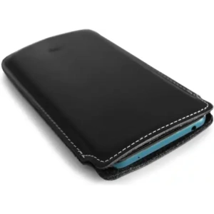 Kup Husa din piele LURESKO NORTHERN XXXL slip-on pentru telefon (neagră mată cu fir alb) - LUR43 - {ean13} - Sklep Home Screen