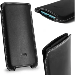Kup Husa din piele LURESKO NORTHERN XXXL slip-on pentru telefon (neagră mată cu fir alb) - LUR43 - {ean13} - Sklep Home Screen