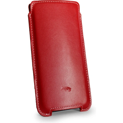 Buy LURESKO NORTHERN XXXL leather slip-on case for phone (red smooth with white thread) - LUR44 - {ean13} - Home Screen Store Europe