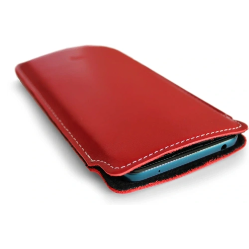 Kup LURESKO NORTHERN XXXL Leder Slip-On-Hülle für das Telefon (rot glatt mit weißem Faden) - LUR44 - {ean13} - Sklep Home Screen