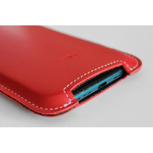 Kup Culoare LURESKO NORTHERN XXXL, husă din piele tip slip-on pentru telefon (roșie netedă cu fir alb) - LUR44 - {ean13} - Sklep Home Screen