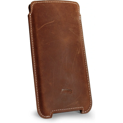Buy LURESKO NORTHERN XXXL leather slipcase for phone (vintage brown with white thread) - LUR45 - {ean13} - Home Screen Store Europe