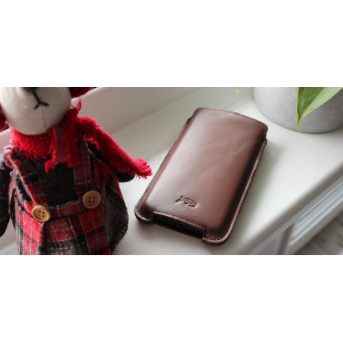 Buy LURESKO NORTHERN XXXL leather case pull-out type for phone (smooth brown) - LUR46 - {ean13} - Home Screen Store Europe