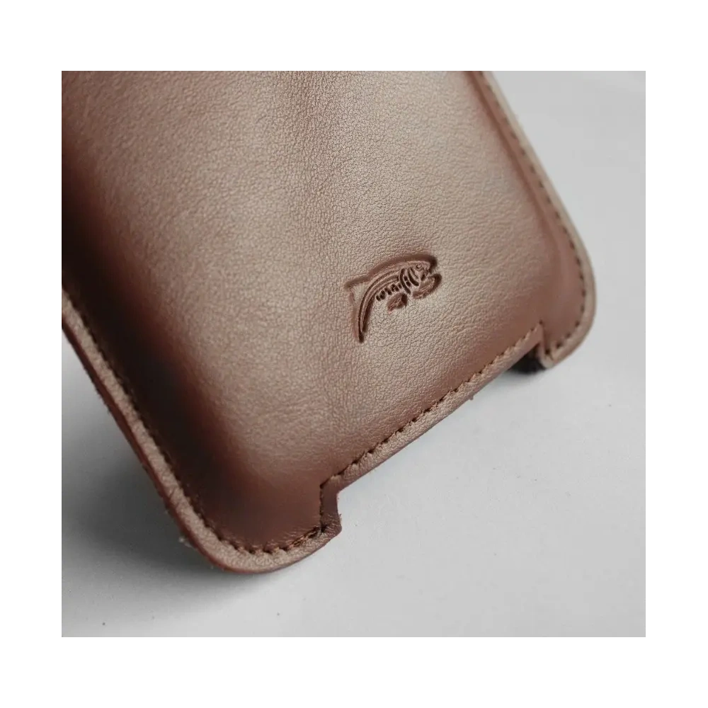 Skórzane etui LURESKO NORTHERN XXXL typu wsuwka na telefon (brąz gładki)