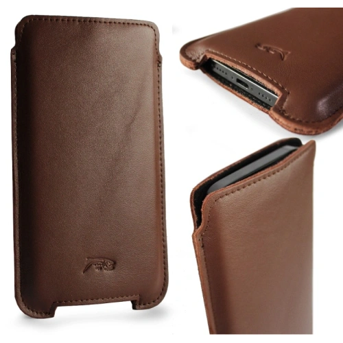 Buy LURESKO NORTHERN XXXL leather case pull-out type for phone (smooth brown) - LUR46 - {ean13} - Home Screen Store Europe