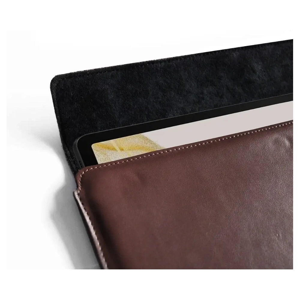 Skórzane etui LURESKO CLAYER XL+ na tablet 290 x 212 x 9mm (brąz gładki)