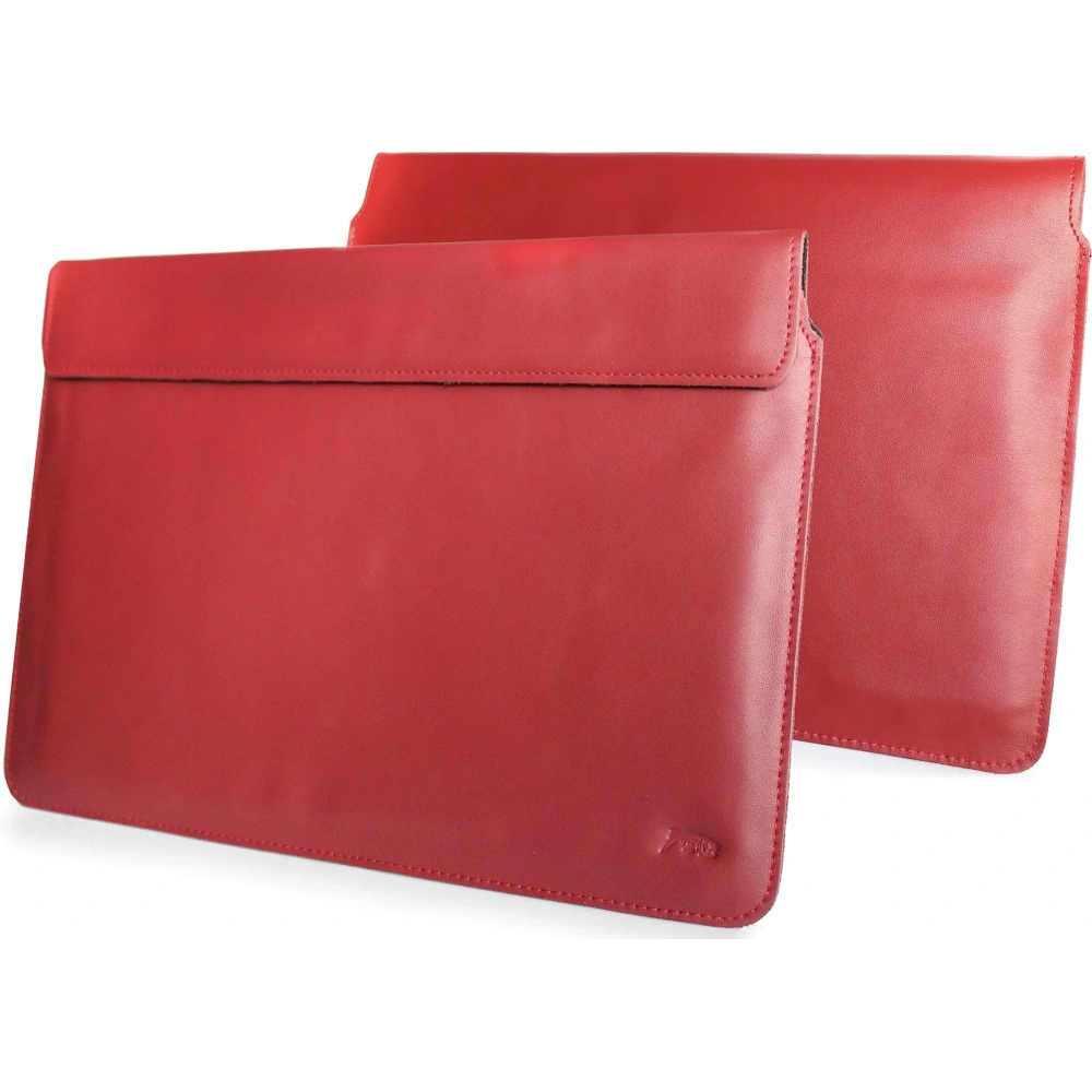 Skórzane etui LURESKO CLAYER XL+ na tablet 290 x 212 x 9mm (czerwony gładki  czerwona nić)