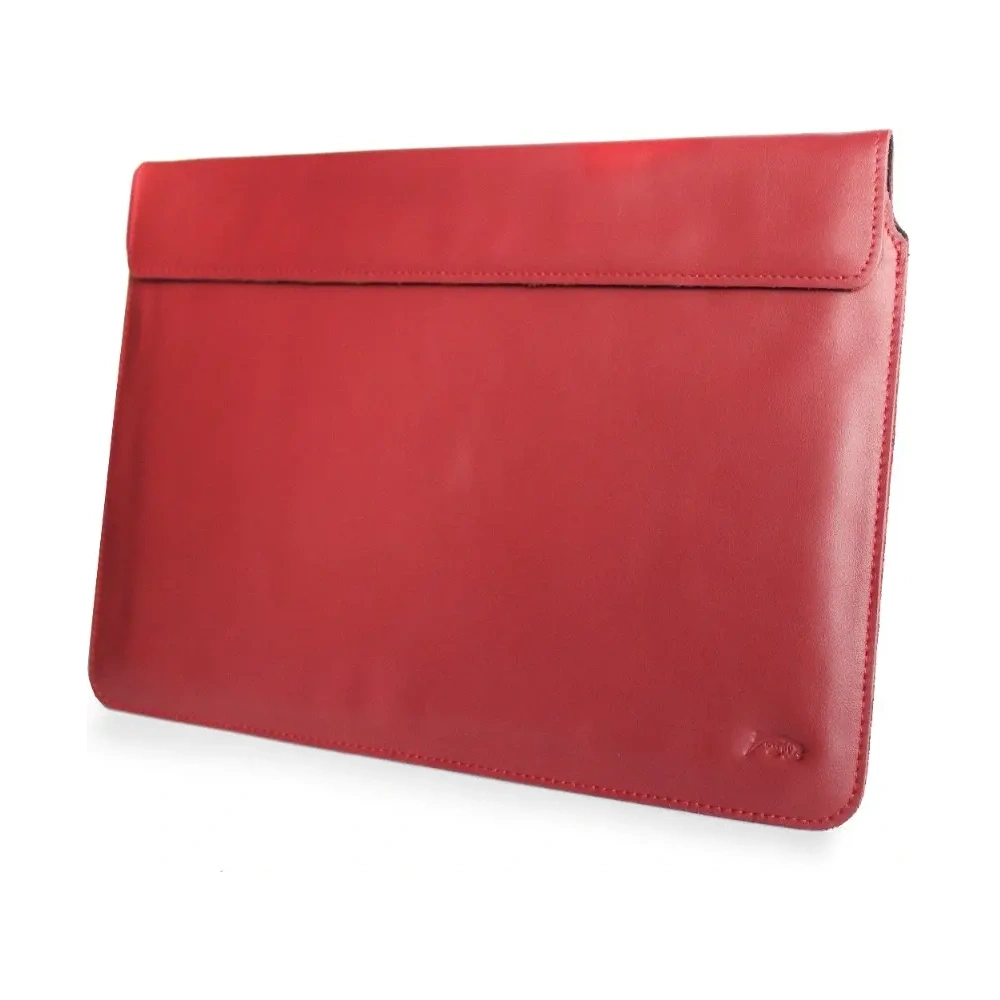 Skórzane etui LURESKO CLAYER XL+ na tablet 290 x 212 x 9mm (czerwony gładki  czerwona nić)