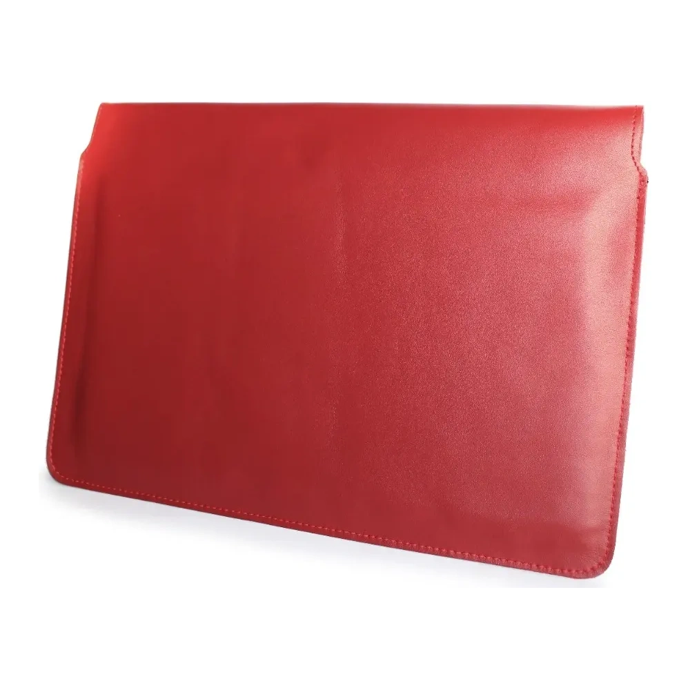 Skórzane etui LURESKO CLAYER XL+ na tablet 290 x 212 x 9mm (czerwony gładki  czerwona nić)