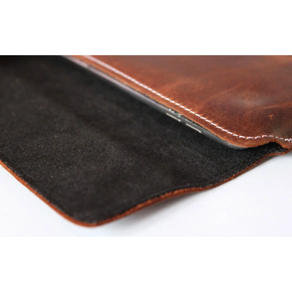 Skórzane etui LURESKO CLAYER XL+ na tablet 290 x 212 x 9mm (brąz vintage  biała nić)