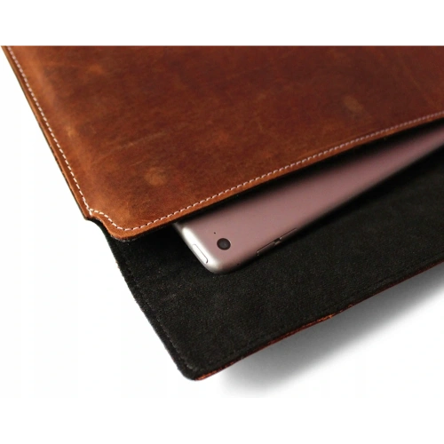 Buy LURESKO CLAYER XL+ leather case for tablet 290 x 212 x 9mm (vintage brown with white thread) - LUR54 - {ean13} - Home Screen Store Europe