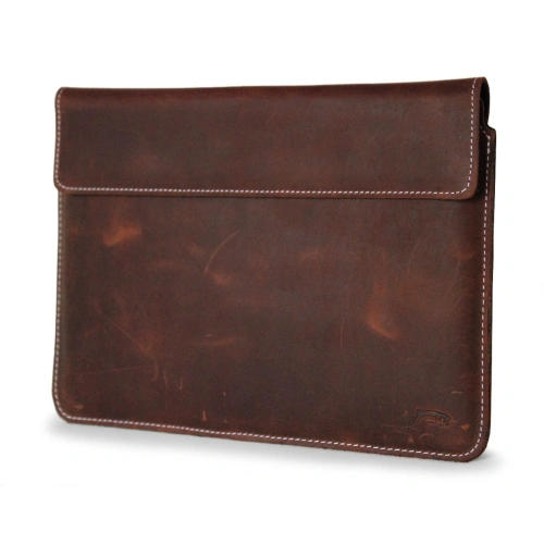 Buy LURESKO CLAYER XL+ leather case for tablet 290 x 212 x 9mm (vintage brown with white thread) - LUR54 - {ean13} - Home Screen Store Europe