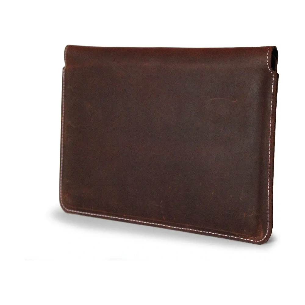 Skórzane etui LURESKO CLAYER XL+ na tablet 290 x 212 x 9mm (brąz vintage  biała nić)