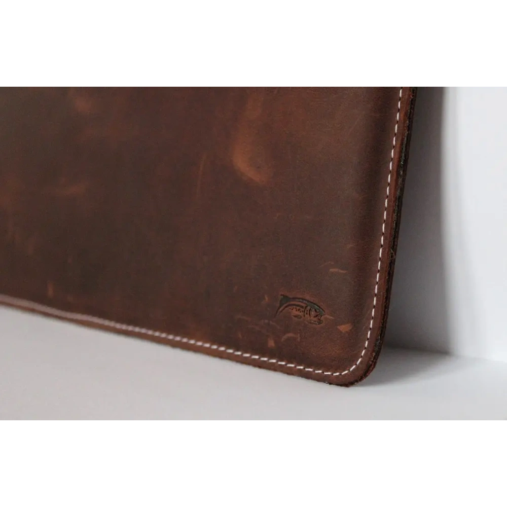 Skórzane etui LURESKO CLAYER XL+ na tablet 290 x 212 x 9mm (brąz vintage  biała nić)