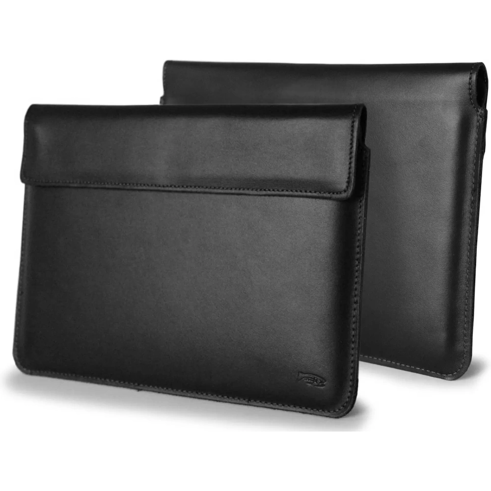 Skórzane etui LURESKO CLAYER XL+ na tablet 290 x 212 x 9mm (czarny gładki  czarna nić)