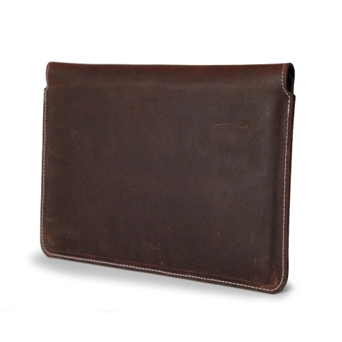 Kup LURESKO CLAYER XXL Lederhülle für Tablet 313 x 222 x 9 mm (vintage braun mit weißen Nähten) - LUR56 - {ean13} - Sklep Home Screen