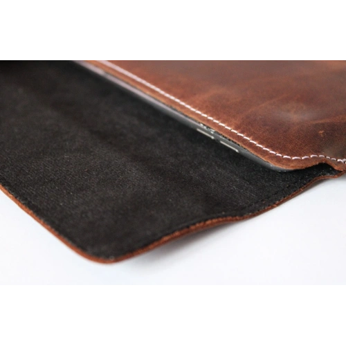 Kup LURESKO CLAYER XXL Lederhülle für Tablet 313 x 222 x 9 mm (vintage braun mit weißen Nähten) - LUR56 - {ean13} - Sklep Home Screen