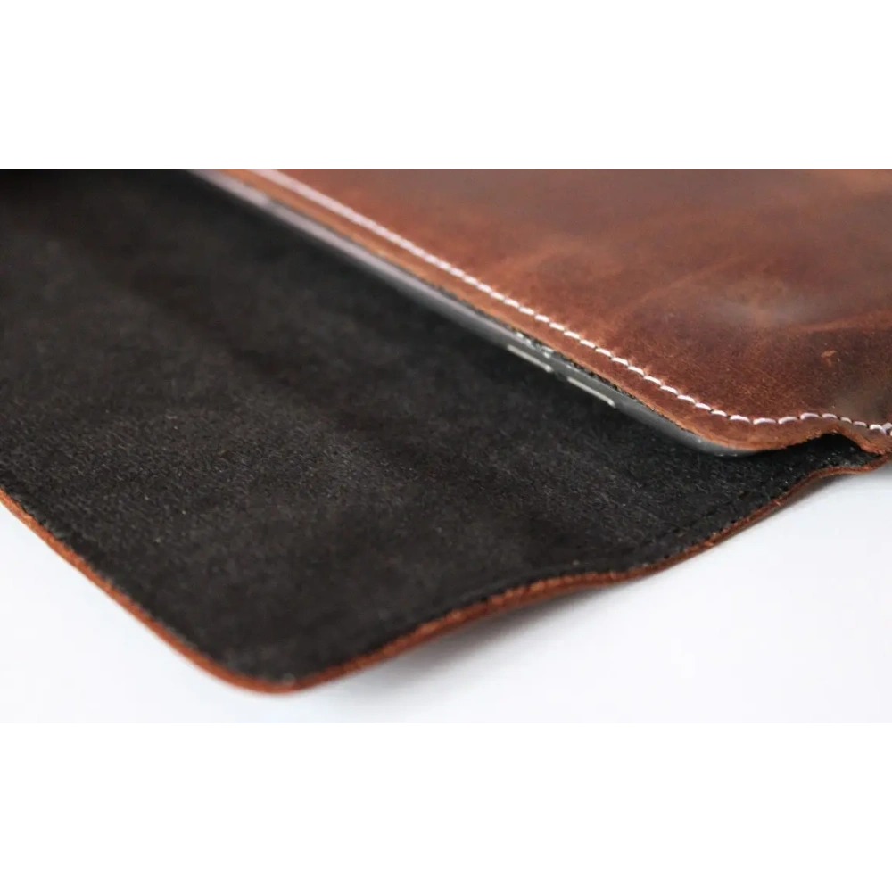 Skórzane etui LURESKO CLAYER XXL na tablet 313 x 222 x 9mm (brązowy vintage  biała nić)