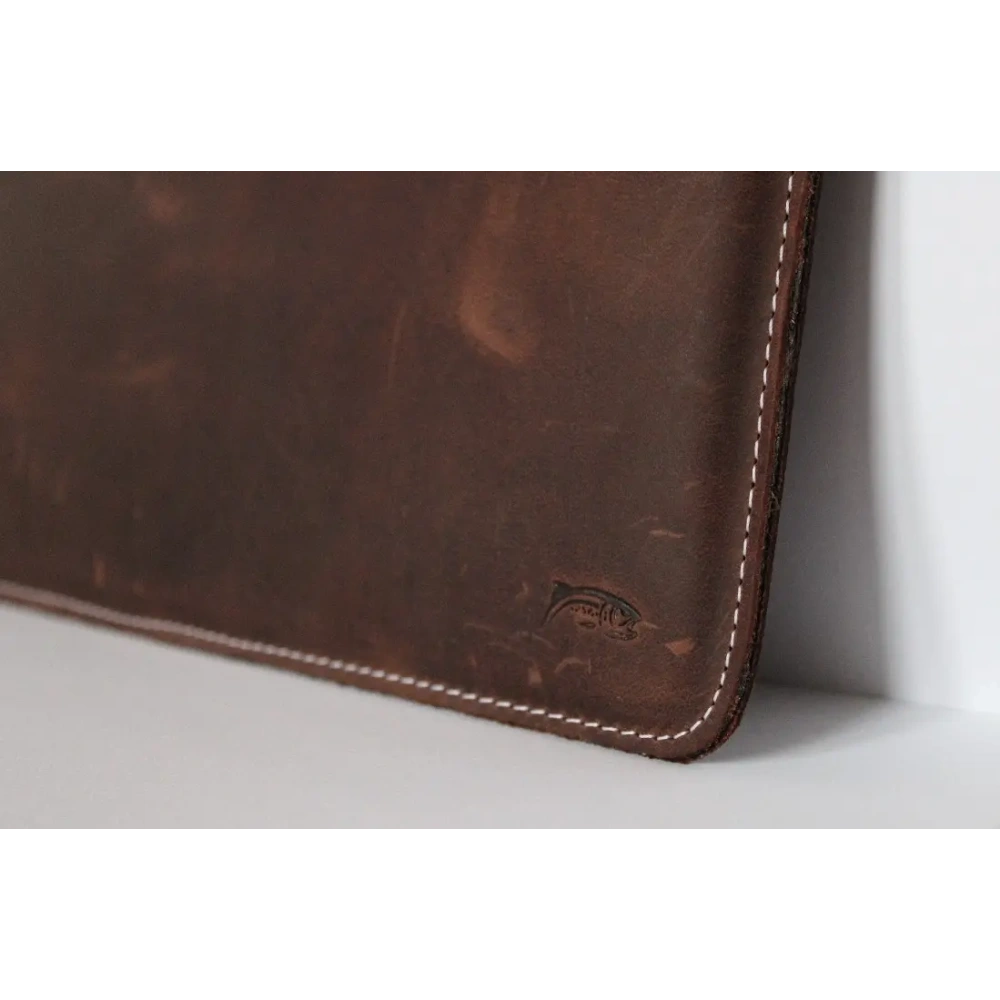 Skórzane etui LURESKO CLAYER XXL na tablet 313 x 222 x 9mm (brązowy vintage  biała nić)