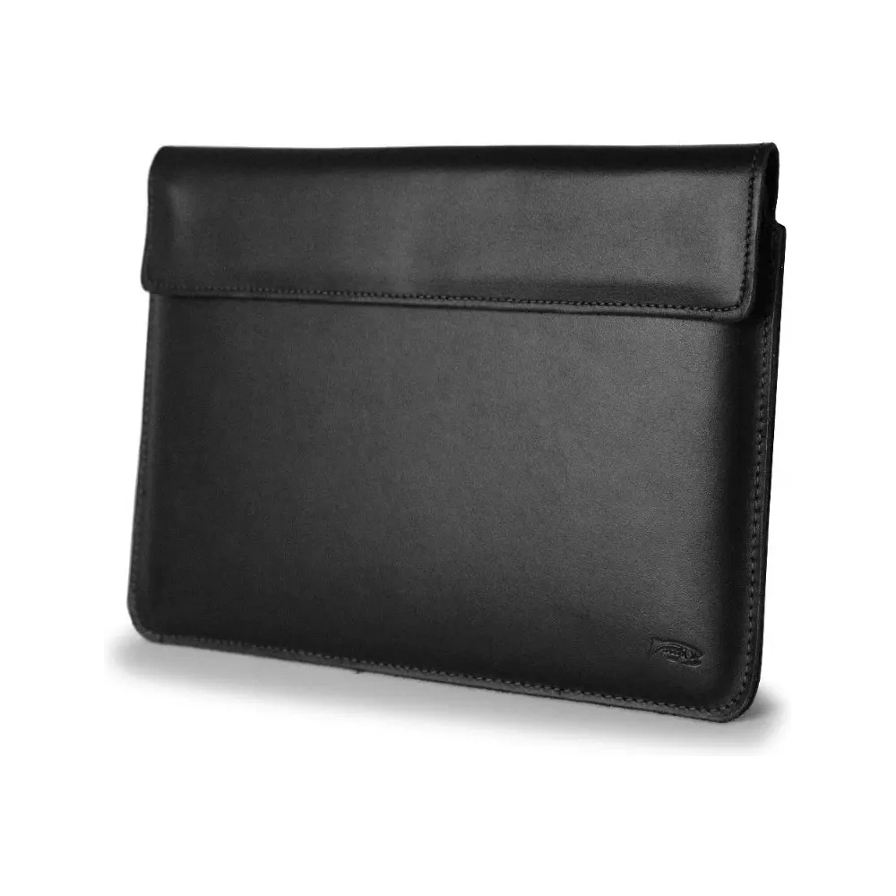Skórzane etui LURESKO CLAYER XXL na tablet 313 x 222 x 9mm (czarny gładki  czarna nić)