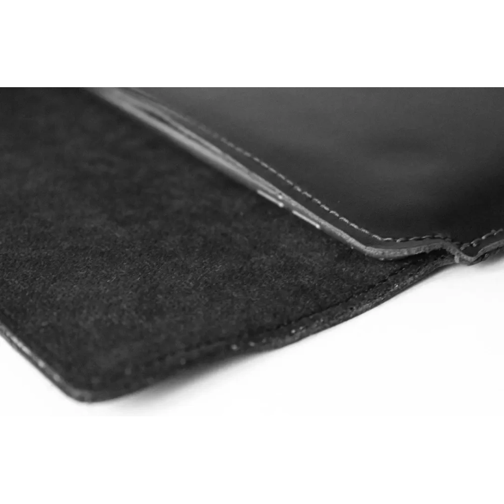 Skórzane etui LURESKO CLAYER XXL na tablet 313 x 222 x 9mm (czarny gładki  czarna nić)