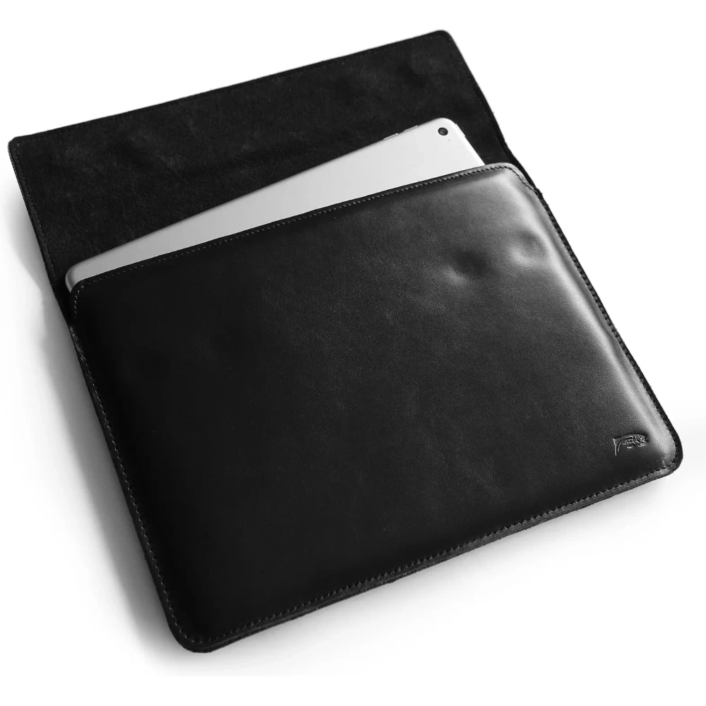 Skórzane etui LURESKO CLAYER XL2 GKL na tablet 249 x 181 x 9mm (czarny gładki  czarna nić)