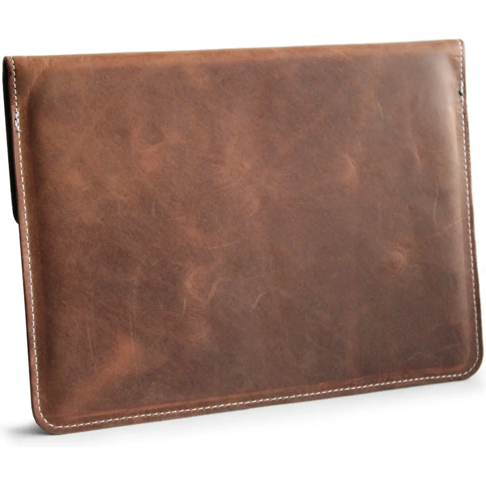 Skórzane etui LURESKO CLAYER XL2 GKL na tablet 249 x 181 x 9mm (brązowy vintage  biała nić)