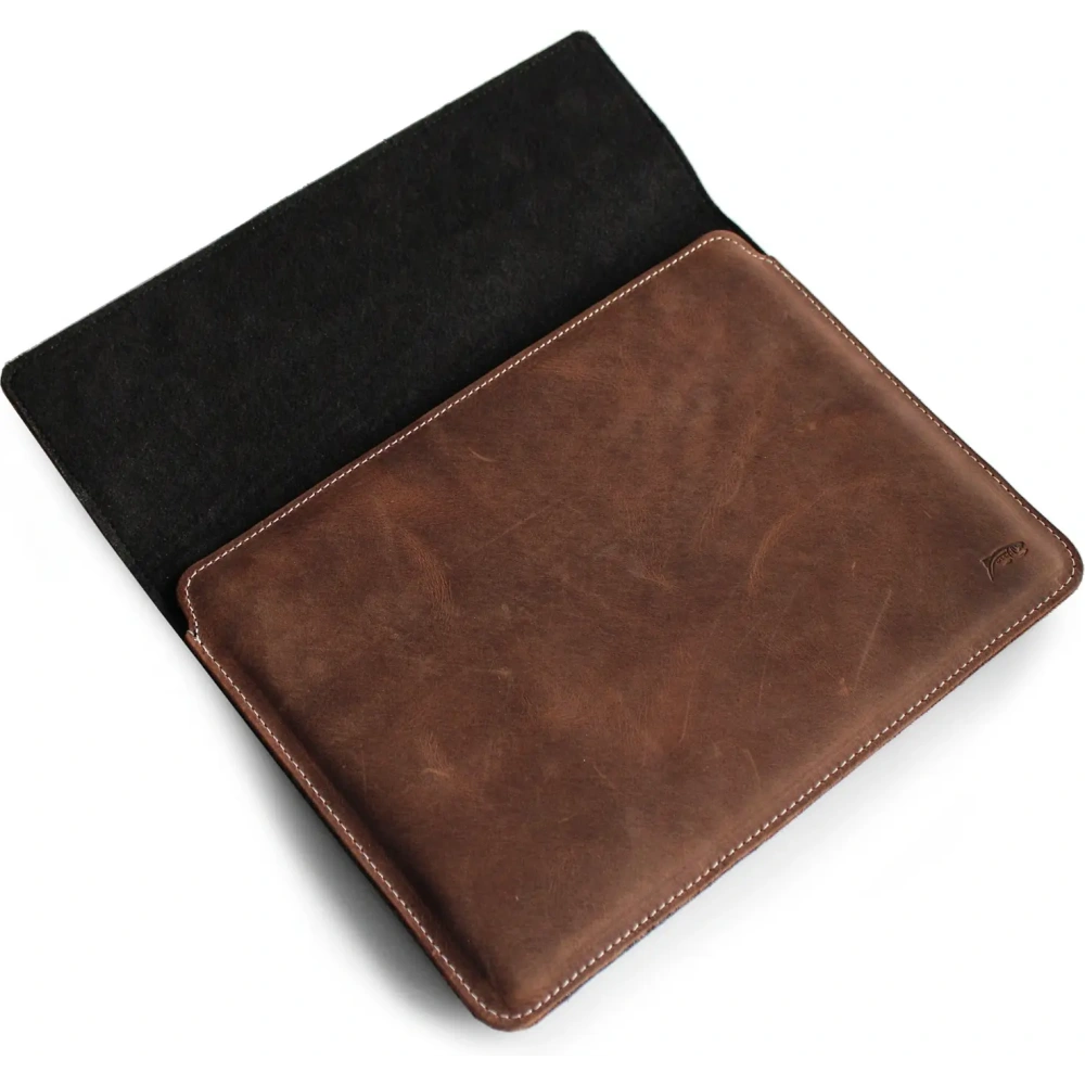 Skórzane etui LURESKO CLAYER XL2 GKL na tablet 249 x 181 x 9mm (brązowy vintage  biała nić)