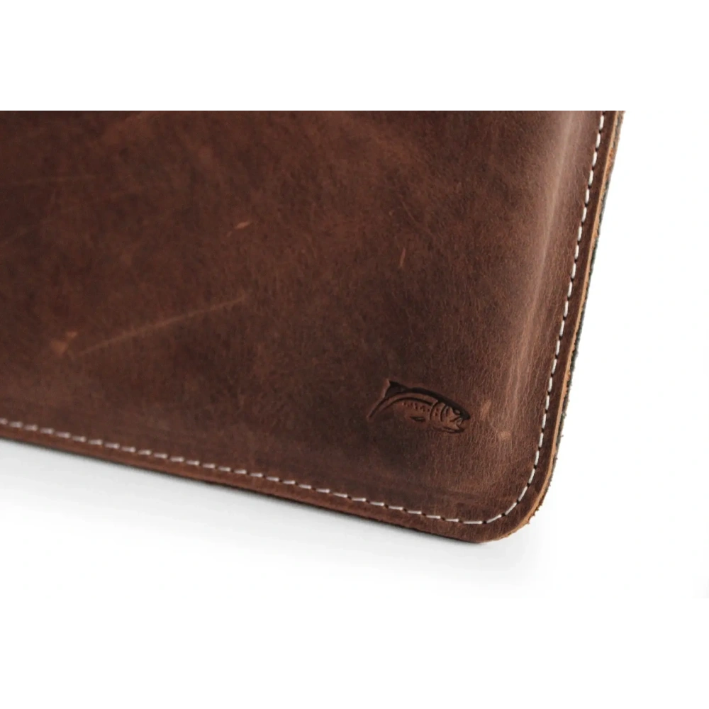 Skórzane etui LURESKO CLAYER XL2 GKL na tablet 249 x 181 x 9mm (brązowy vintage  biała nić)