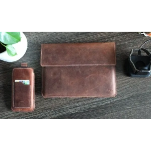 Kup LURESKO CLAYER XL2 GKL Lederhülle für Tablet 249 x 181 x 9 mm (vintage braun mit weißem Faden) - LUR59 - {ean13} - Sklep Home Screen
