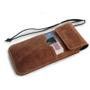 Buy LURESKO VISSA 4XL leather case for neck 170x80x9mm (vintage brown with white thread) - LUR61 - {ean13} - Home Screen Store Europe