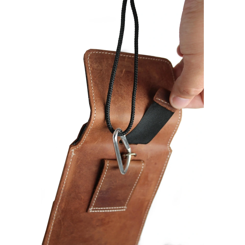 Skórzane etui LURESKO VISSA 4XL na szyję 170x80x9mm (brązowy vintage biała nić)