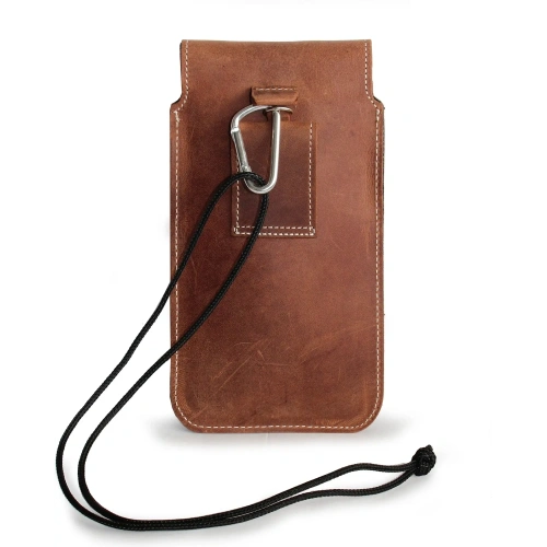 Buy LURESKO VISSA 4XL leather case for neck 170x80x9mm (vintage brown with white thread) - LUR61 - {ean13} - Home Screen Store Europe