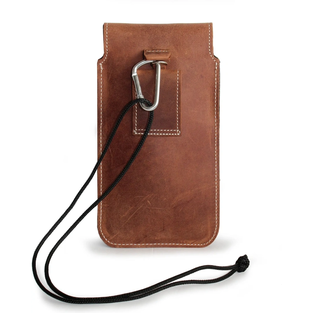 Skórzane etui LURESKO VISSA 4XL na szyję 170x80x9mm (brązowy vintage biała nić)