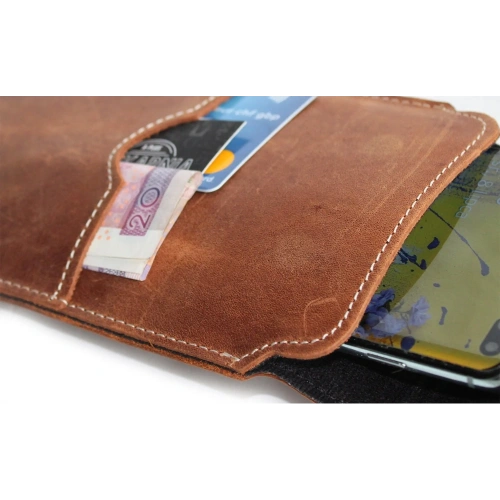 Buy LURESKO VISSA 4XL leather case for neck 170x80x9mm (vintage brown with white thread) - LUR61 - {ean13} - Home Screen Store Europe