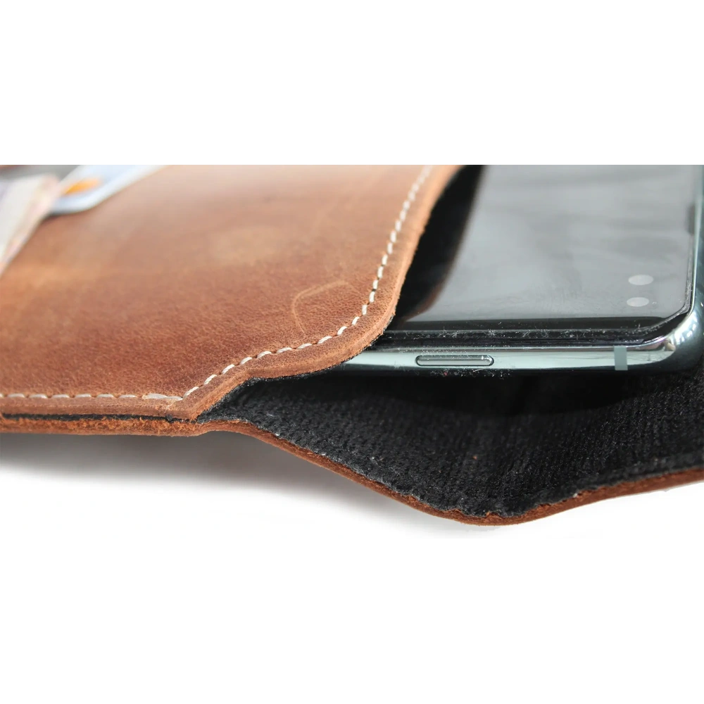 Skórzane etui LURESKO VISSA 4XL na szyję 170x80x9mm (brązowy vintage biała nić)