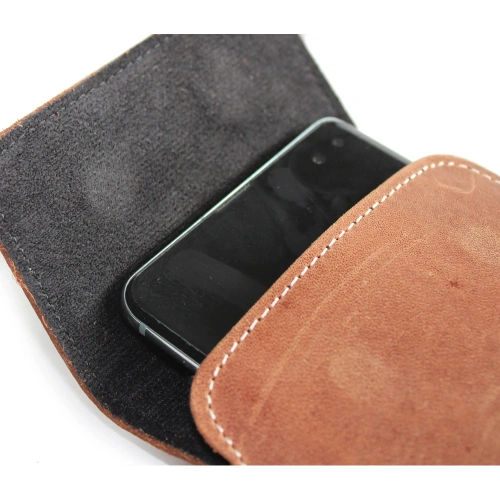 Buy LURESKO VISSA 4XL leather case for neck 170x80x9mm (vintage brown with white thread) - LUR61 - {ean13} - Home Screen Store Europe
