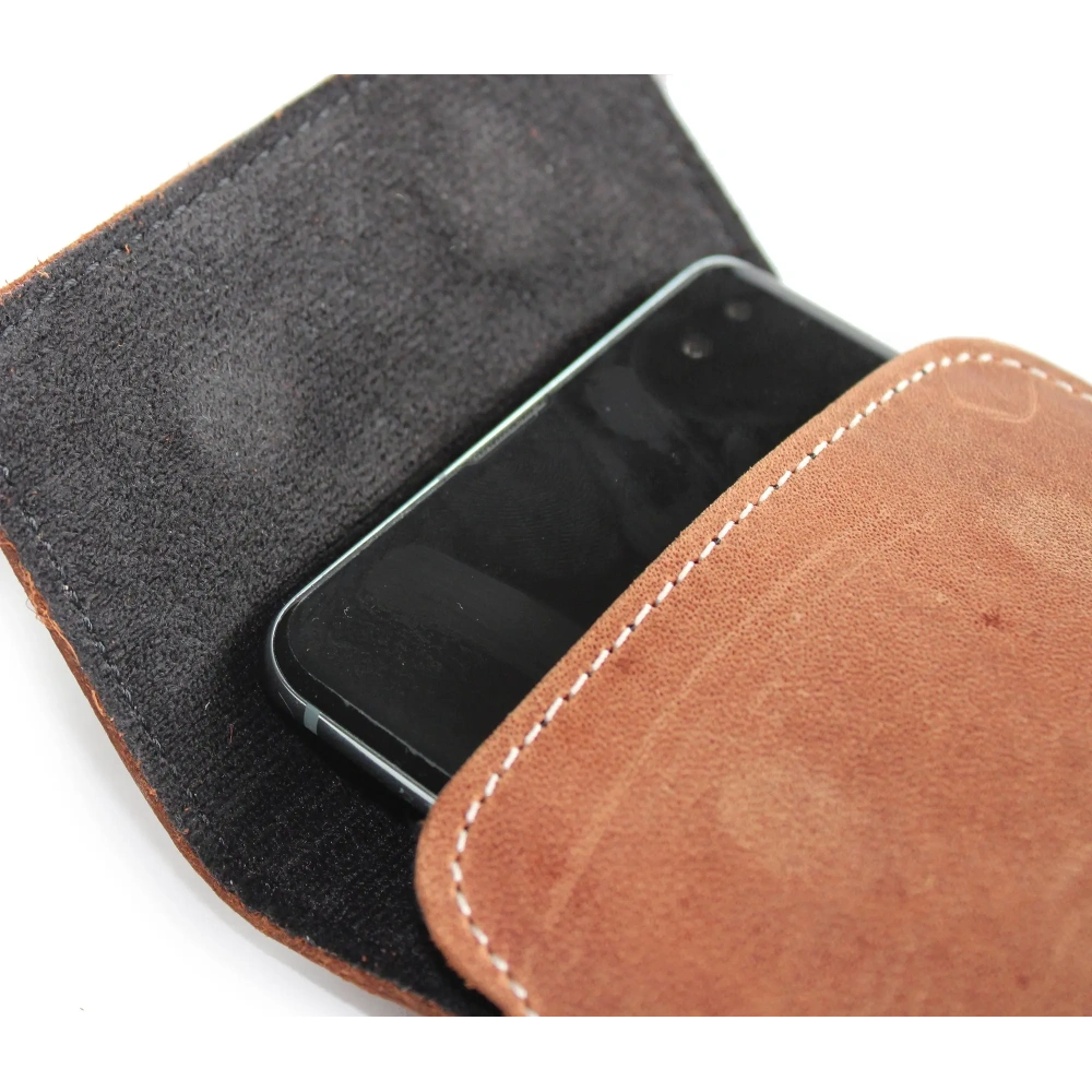 Skórzane etui LURESKO VISSA 4XL na szyję 170x80x9mm (brązowy vintage biała nić)