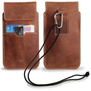 Buy LURESKO VISSA 4XL leather case for neck 170x80x9mm (vintage brown with white thread) - LUR61 - {ean13} - Home Screen Store Europe