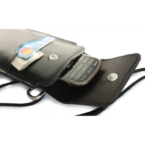 Buy LURESKO Vissa S leather case for neck S 144x71x9mm - BLACK - LUR62 - {ean13} - Home Screen Store Europe