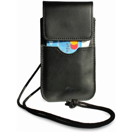 Buy LURESKO Vissa S leather case for neck S 144x71x9mm - BLACK - LUR62 - {ean13} - Home Screen Store Europe